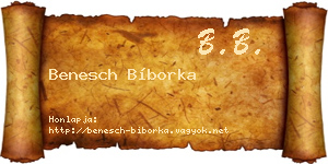 Benesch Bíborka névjegykártya