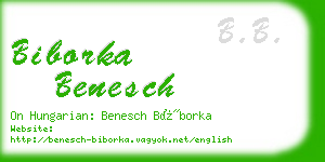 biborka benesch business card